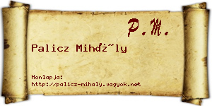 Palicz Mihály névjegykártya