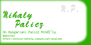 mihaly palicz business card